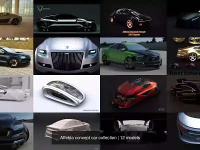 Affekta concept car collection 3D Model Pack purchase