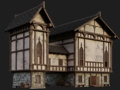 Old Medieval Building 4K Textures GameReady 104 Low-poly 3D model