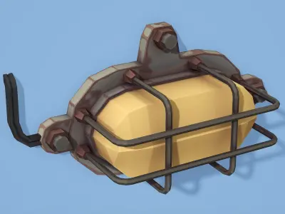 Bunker Lamp 01 - Low Poly Mobile Ready Low-poly 3D model