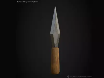 Stylized Knife Model Free low-poly 3D model