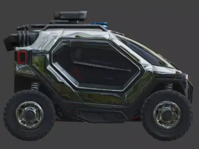 AI-Controlled Urban Patrol Pod 3D Model Low-poly 3D model