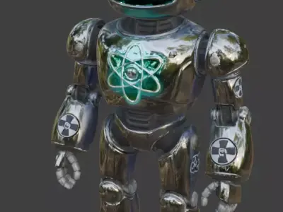 Vintage Atompunk Nuclear Companion 3D Model Low-poly 3D model