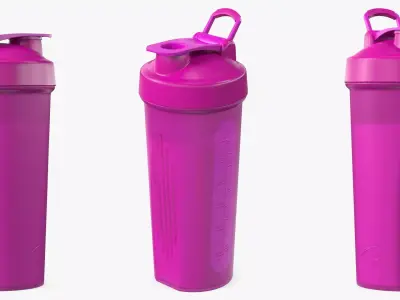 Protein Shaker Bottle with Protein Pink 3D model