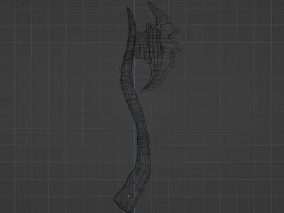 Wooden Combat Axe - Low Poly 3D Model Free low-poly 3D model