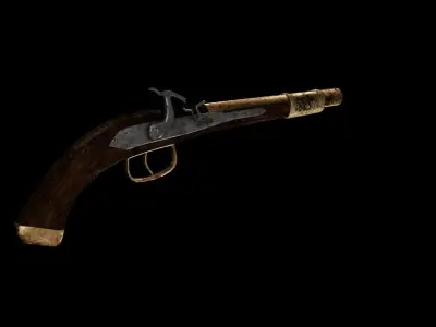Old Pistol Low-poly 3D model buy
