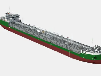 TANKER SHALLOW DRAFT GREEN  3D model