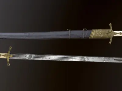 Sword of Saladin Free low-poly 3D model