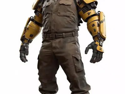 Industrial Dock Worker Character 3D Model Low-poly 3D model