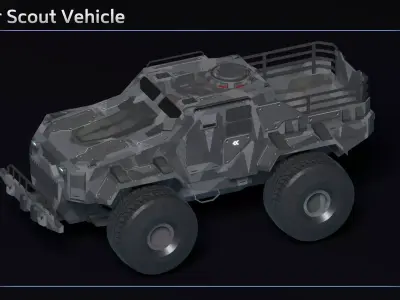 Scifi Spider Scout Vehicle Low-poly 3D model