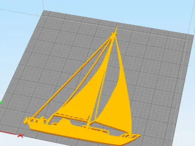 SAILING BOAT FOR WALL DECORATION 3D print model