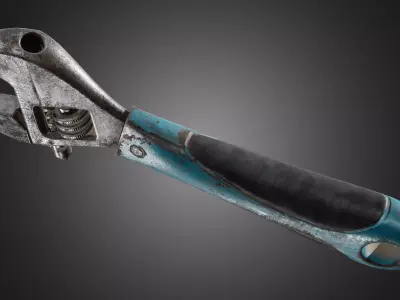 Photorealistic Low Poly Wrench Tool 3D Model Low-poly 3D model