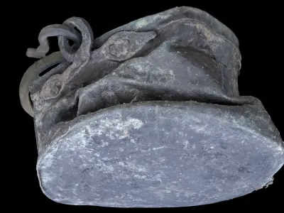 Antique crushed copper pot 3D model