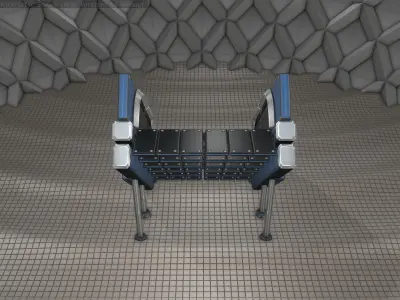 Sci-Fi Stairs - 24 - Blue Version Low-poly 3D model