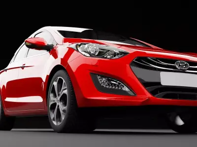 Hyundai i30 Metallic Red 3D model by RenderRides