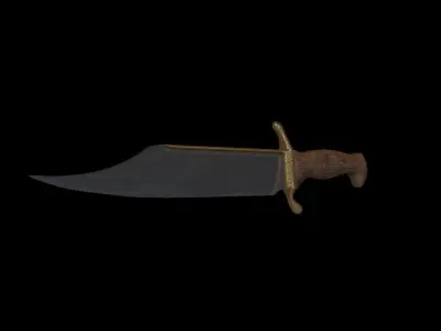 Knife samurai sword Low-poly 3D model
