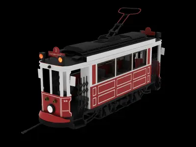 OLD TRAM  Low-poly 3D model purchase