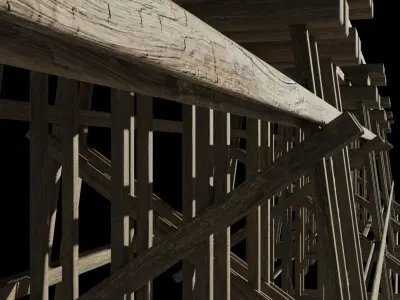 Wood Trestle 2 Lod Low-poly 3D model