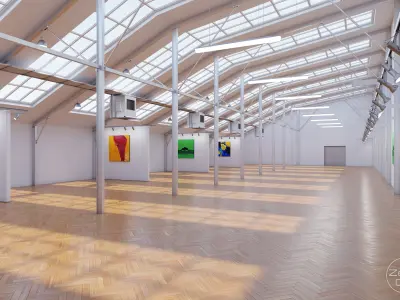 Art Museum Gallery Interior 9 Low-poly 3D model