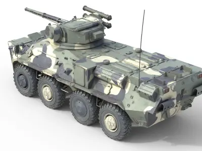 BTR 3 Armored Personnel Carrier Low-poly 3D model