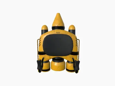 Jetpack D03 Yellow Black - SciFi Character Design Low-poly 3D model