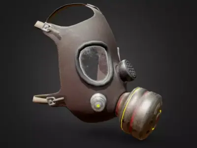 Gas Mask Low-poly 3D model