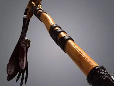High-Poly Fantasy Battle Axe 3D Model - Detailed Medieval Weapon 3D model