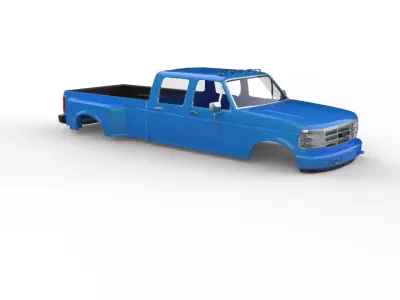 f150 dubble cab 4x4 1992 and 97 dually rc body shell 3D print model