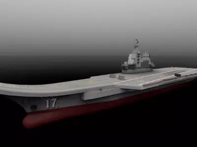 Chinese Aircraft Carrier CV-17 Shandong Low-poly 3D model