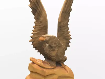Eagle statuette 3D scan Low-poly 3D model