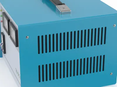 Voltage Stabilizer with Analog Meters Blue 3D model