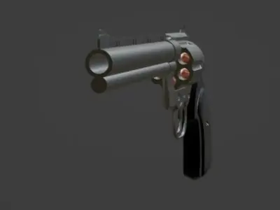 Revolver Low-poly 3D model