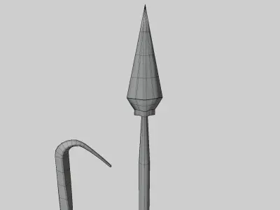 spear and hook  Free low-poly 3D model