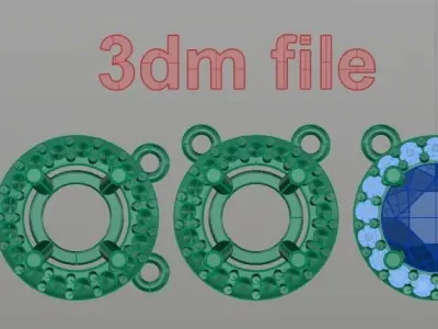 Dainty Round Halo Pendant 6mm 3D print model