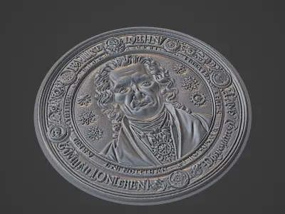 Leibniz Medallion 3D print model buy