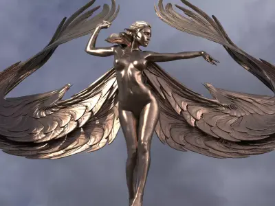 Elements Wings Sculpture 4 3D model