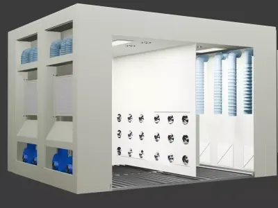 Air shower 3D model