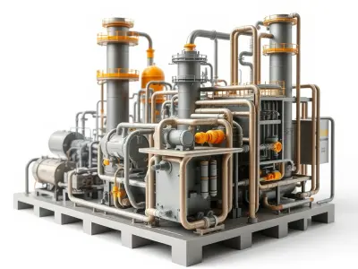 Industrial Processing Plant D Model Pack Low-poly 3D model