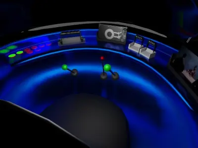 Spaceship ufo flying saucer with lights 3D model