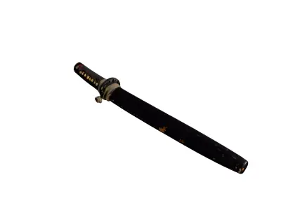 Japanese Tanto Short Sword Scabbard Low-poly 3D model