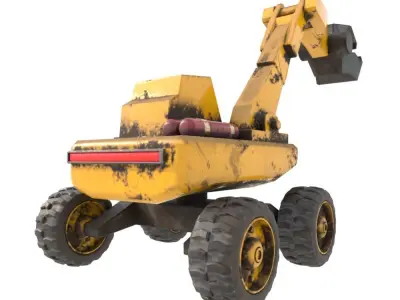 Rigged Excavator 3D model