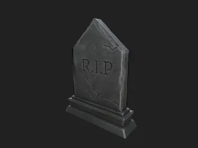 Gravestone Low-poly 3D model 3