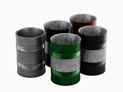Steel Barrel B Set 3D model