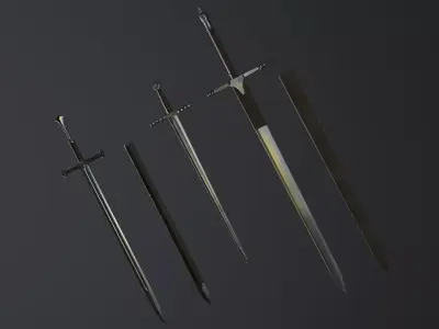 Medieval swords Low-poly 3D model buy