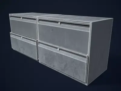 Metal Industrial Drawers 3D model 3D model