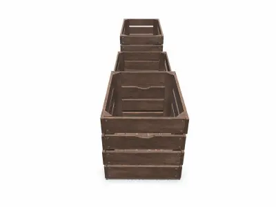 Wooden Crates Low-poly PBR Free low-poly 3D model