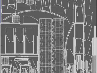 Industrial Wood Bar 3D model