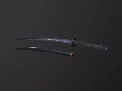 Katana 3D Model Low-poly 3D model purchase