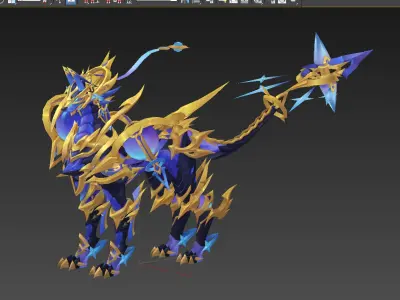 wolf dog 3D model
