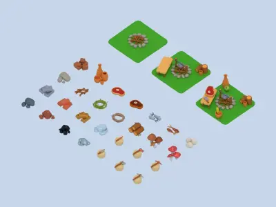 LOWPOLY - Survival Pack Low-poly 3D model