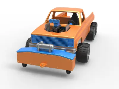Pulling truck 6wd Scale 1 to 25 3D print model